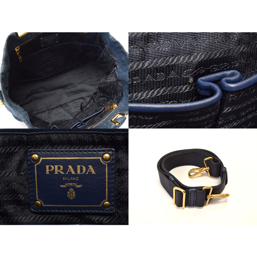 Prada Tote Bag Blue Denim - Picture 9 of 11
